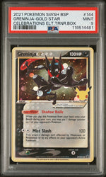 2021 Pokemon Swsh Black Star Promo Celebrations Greninja-Gold Star 9 PSA #144