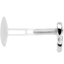 16G 5/16 925 Sterling Silver Clear Bow Push In Tragus Earring