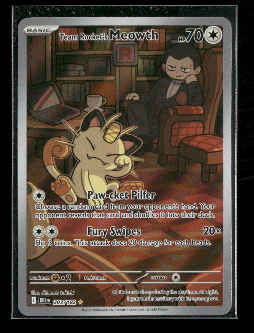 SV10: Destined Rivals Team Rocket's Meowth #203/182