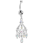 Clear Gem Luminous Kite Chandelier Belly Ring