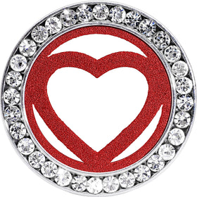 18mm Stainless Steel Clear Gem Red Heart Tunnel Plug