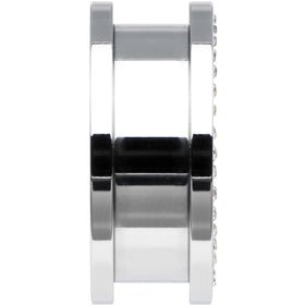 7/8 Stainless Steel Clear Gem Anchor Tunnel Plug