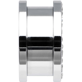 5/8 Stainless Steel Clear Gem Pink Anchor Tunnel Plug