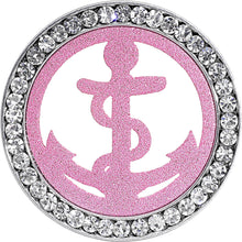 7/8 Stainless Steel Clear Gem Pink Anchor Tunnel Plug