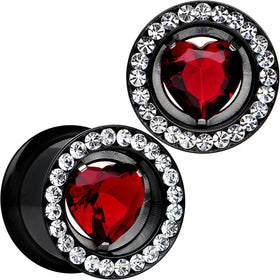 13mm Red Heart Insert Anodized Titanium Internally Threaded Plug Set