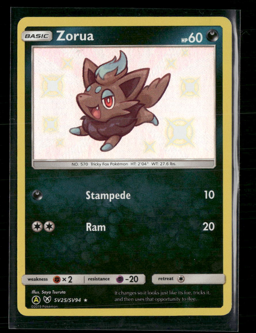 Hidden Fates: Shiny Vault Zorua #SV25/SV94