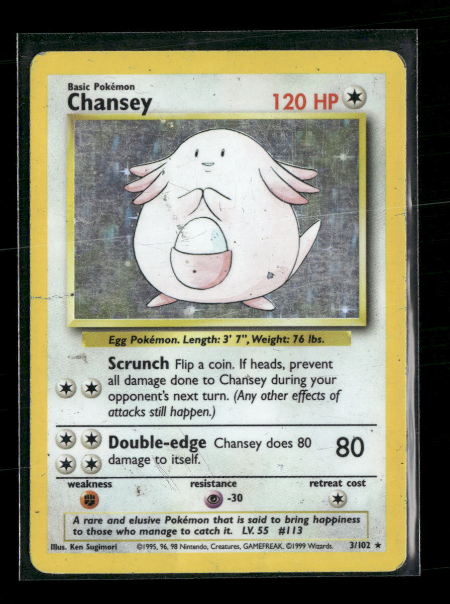 Base Set Chansey #003/102 Damaged