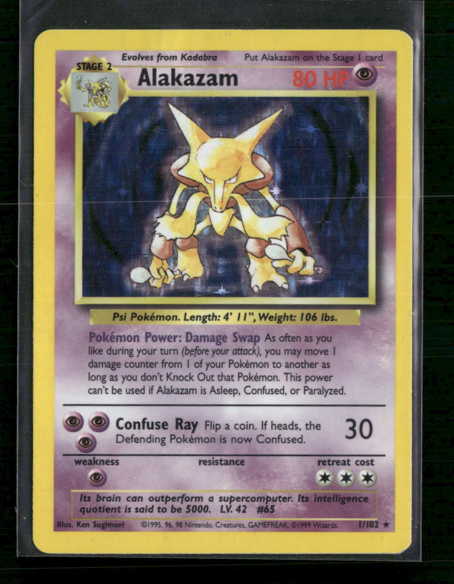 Base Set Alakazam #001/130 Damaged