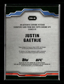 2025 Topps Chrome UFC Chrome Veteran Auto Justin Gaethje #CVA-JG