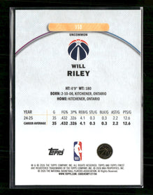 2025-26 Finest Gold Refractor Will Riley Rookie #/25 #110