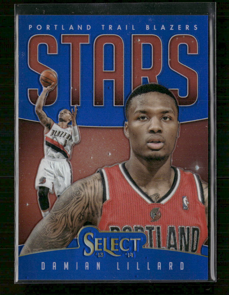 2013-14 Panini Select Stars Prizms Blue Damian Lillard #/49 #6