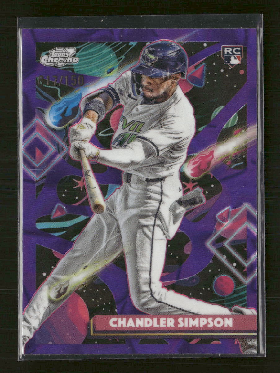 2025 Topps C. Cosmic Purple Nebula Refractor Chandler Simpson Rookie #/150 #162