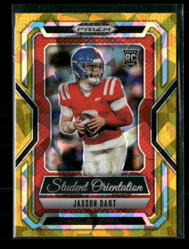 2025 Panini Prizm Draft Picks Student Orientation Gold Ice Jaxson Dart #9