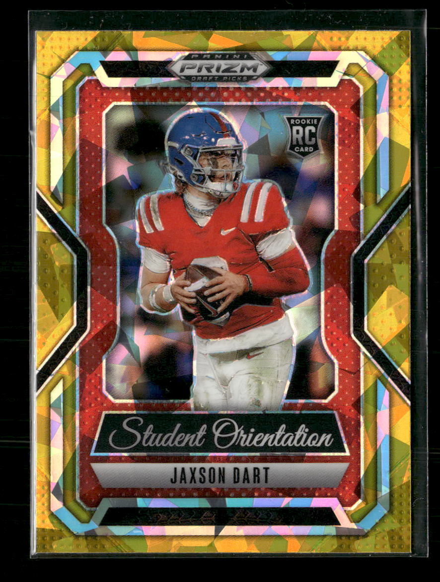 2025 Panini Prizm Draft Picks Student Orientation Gold Ice Jaxson Dart #9