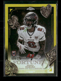 2025 Topps Chrome Fortune 15 Yellow Refractor Emeka Egbuka #/275 #F15-21