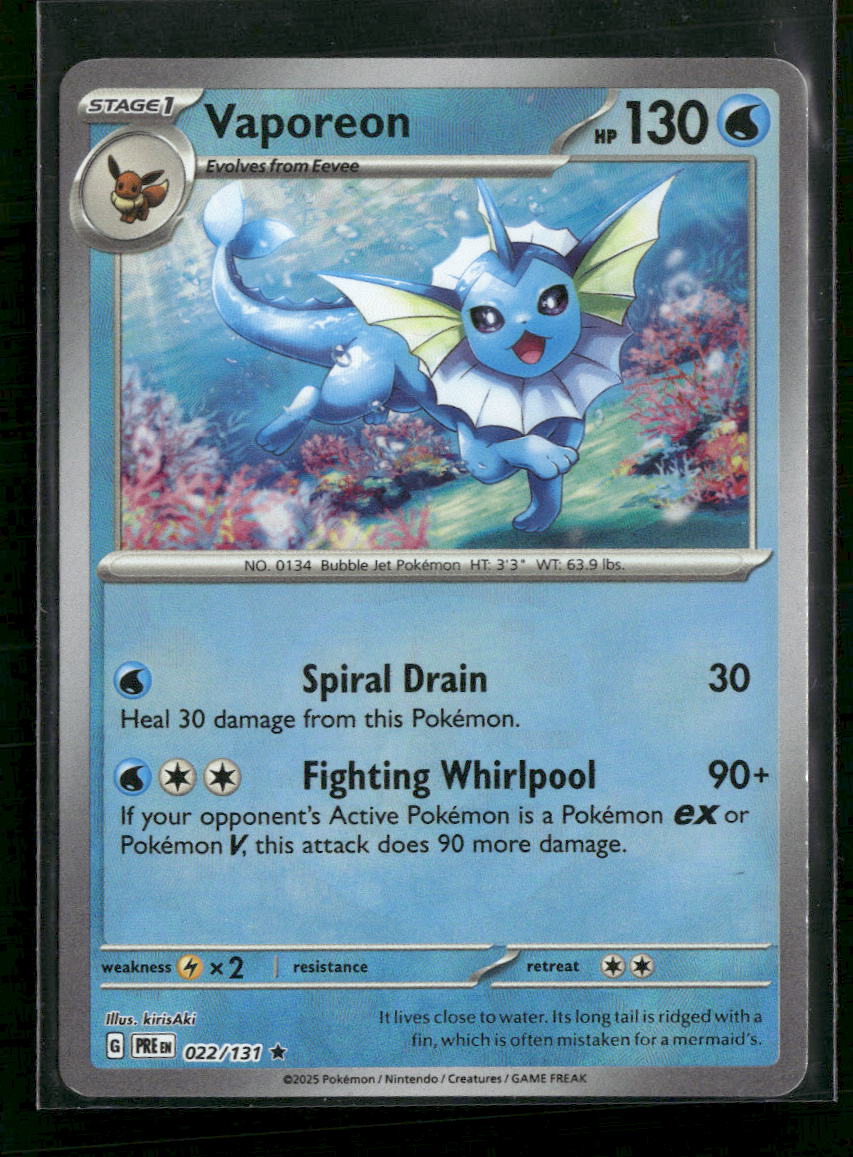 SV: Prismatic Evolutions Vaporeon (Master Ball Pattern) #022/131