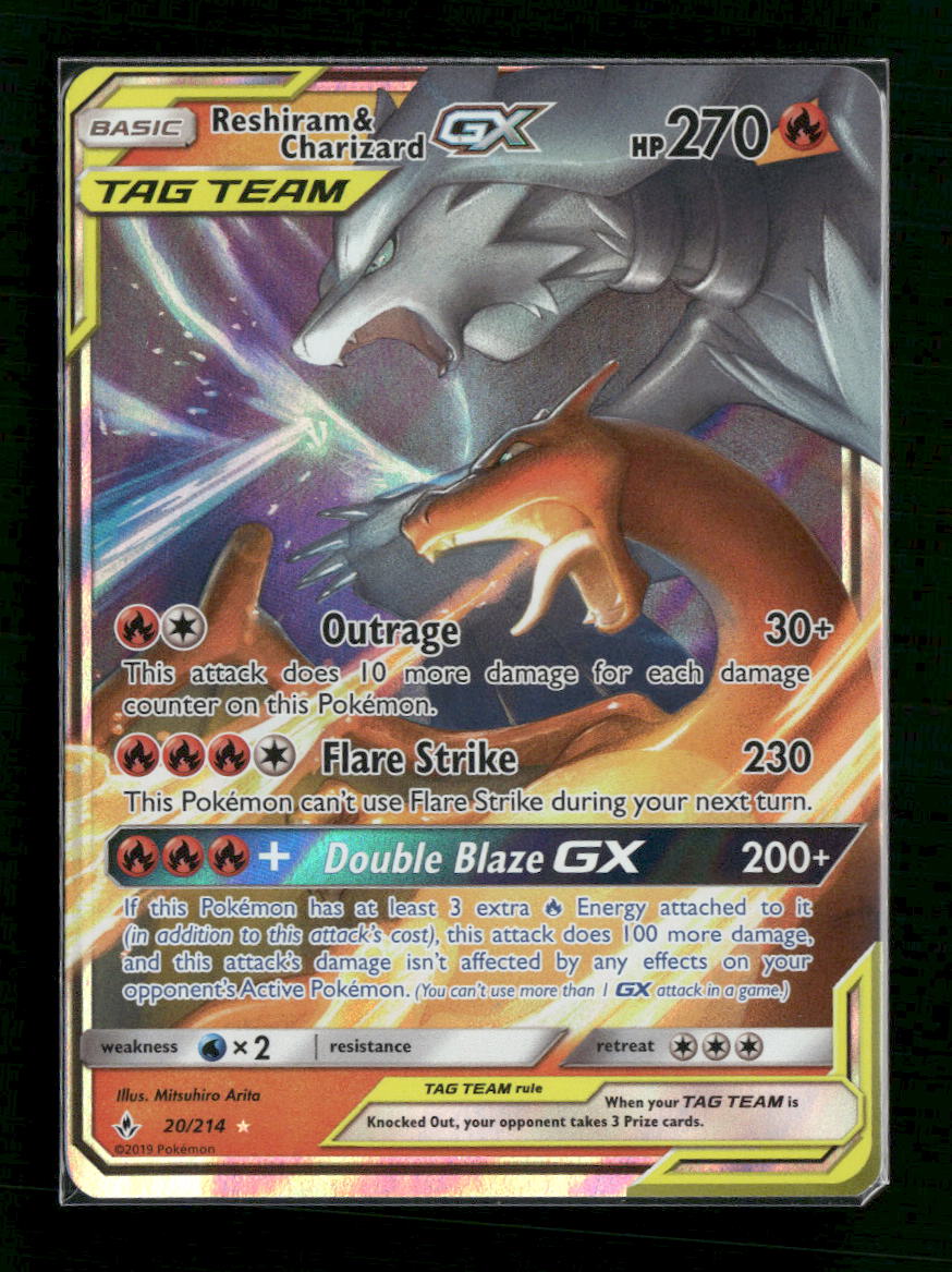 SM - Unbroken Bonds Reshiram & Charizard GX #20/214