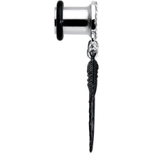 0G Clear Gem Steel Single Flare Tree of Life Dangle Plug Set