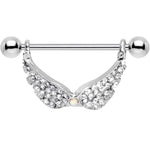 14G Mystical Gemmed Angel Wings Dangle Nipple Shield 24mm