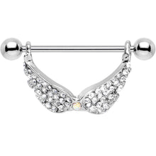 14G Mystical Gemmed Angel Wings Dangle Nipple Shield 24mm
