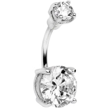 Clear Double Gem Elegant Belly Ring