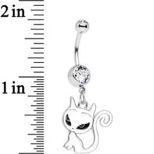 Clear Gem Kitten Dangle Belly Ring