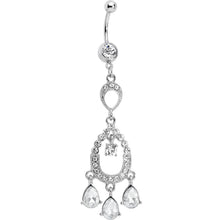 Clear Cubic Zirconia Infinity Hoop Chandelier Belly Ring