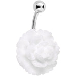 White Gerbera Flower Belly Ring