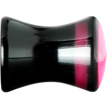 2G Black Acrylic Hot Pink Heart Saddle Plug