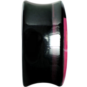 20mm Black Acrylic Hot Pink Heart Saddle Plug