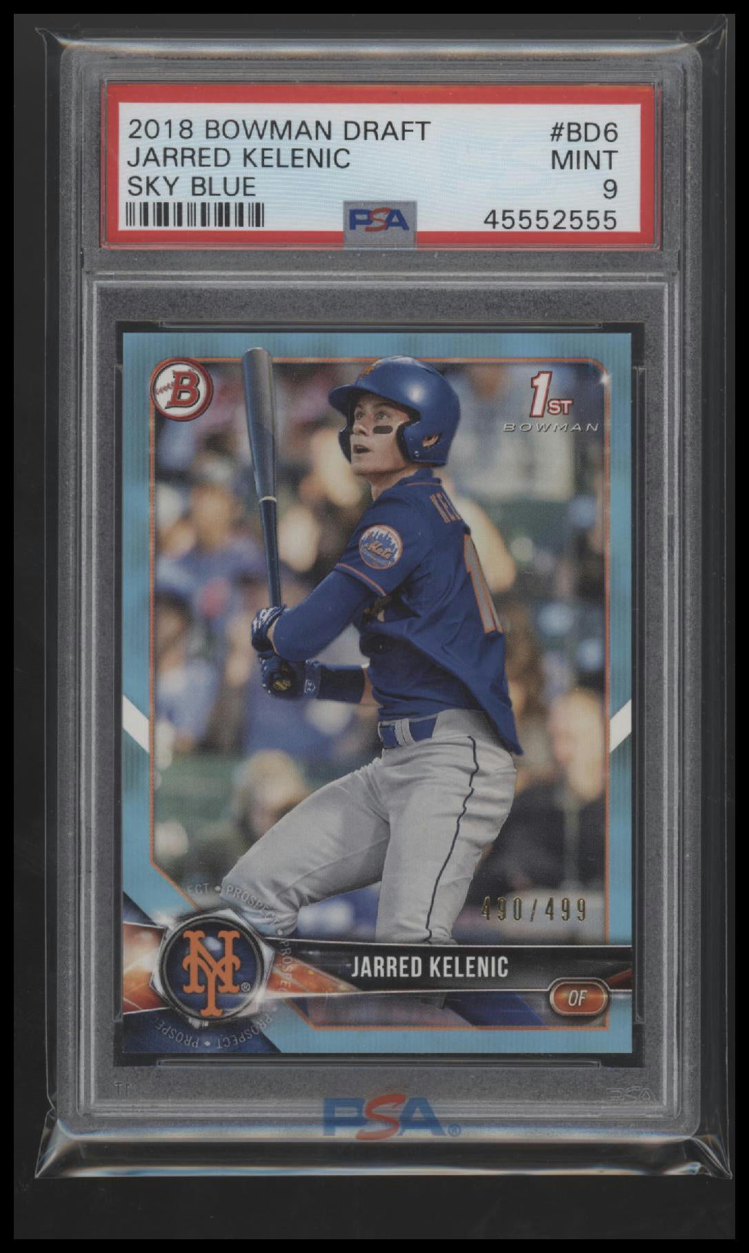 2018 Bowman Draft Sky Blue Jarred Kelenic 9 PSA #BD6