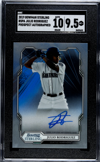 2019 Bowman Sterling Prospect Auto. Julio Rodriguez 9.5 SGC #BSPA-JR