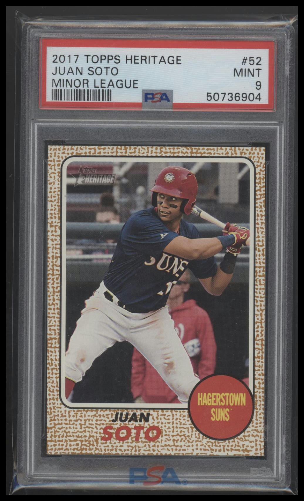 2017 Topps Heritage Minor League Minor League Juan Soto 9 PSA #52