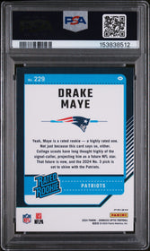 2024 Panini Donruss Optic Purple Shock Drake Maye 9 PSA #229