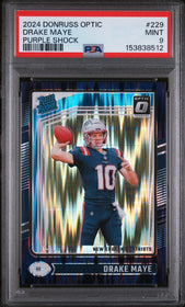 2024 Panini Donruss Optic Purple Shock Drake Maye 9 PSA #229