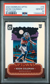 2024 Panini Donruss Optic Uptowns Keon Coleman 10 PSA #15