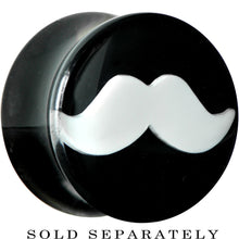 9/16 Black Acrylic White Mustache Saddle Plug