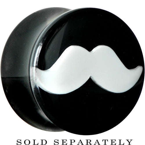 9/16 Black Acrylic White Mustache Saddle Plug