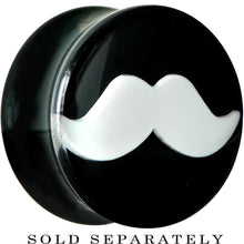 18mm Black Acrylic White Mustache Saddle Plug