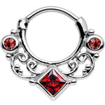 16G 3/8 Red Cubic Zirconia Lahori Palace Septum Clicker