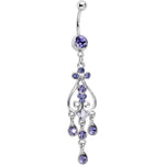 Purple Gem Liquid Drops Chandelier Belly Ring