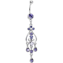 Purple Gem Liquid Drops Chandelier Belly Ring
