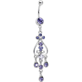 Purple Gem Liquid Drops Chandelier Belly Ring