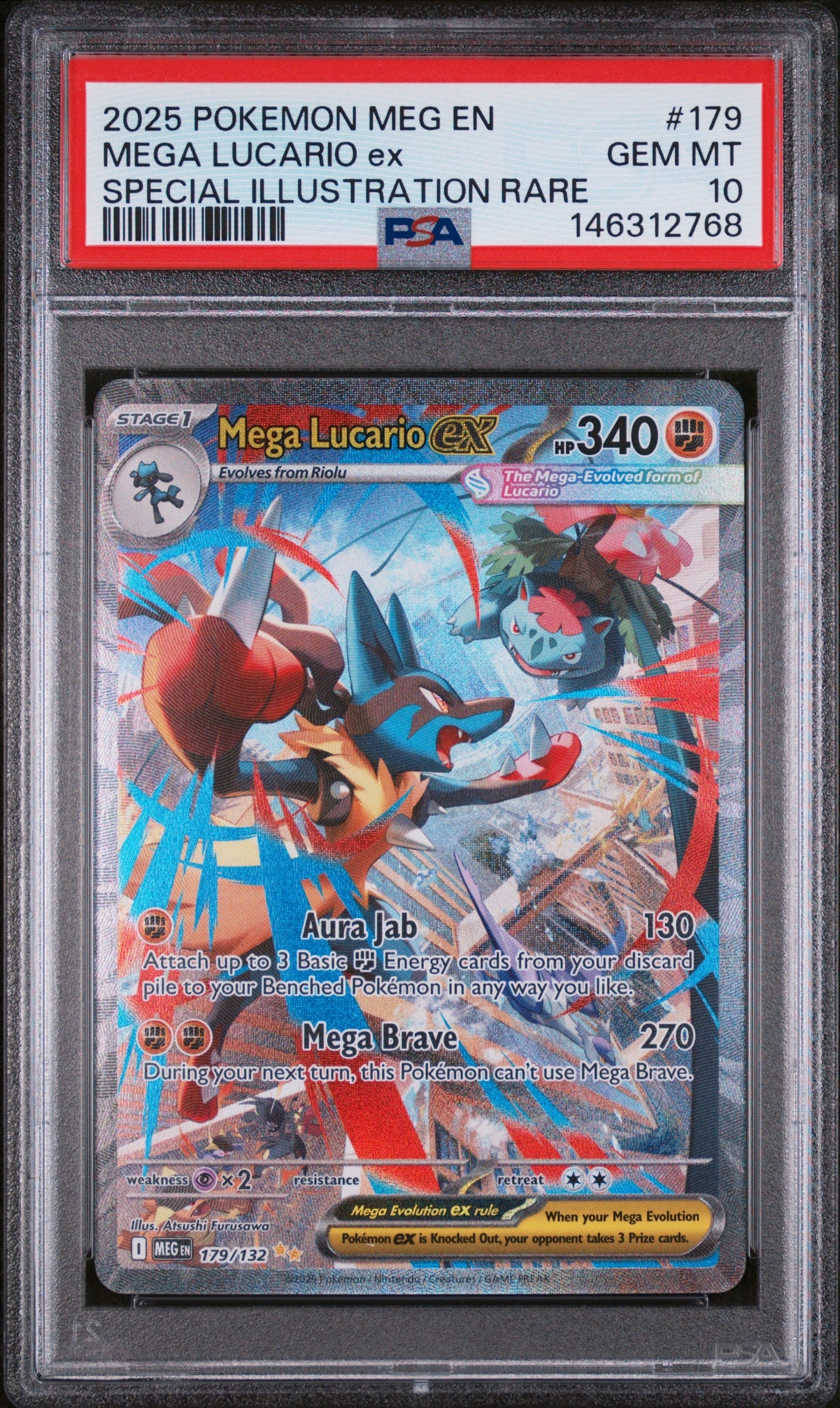 2025 Pokemon ME Special Illustration Rare Mega Lucario Ex 10 PSA #179