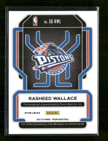 2021-22 Panini Prizm Signatures Rasheed Wallace Auto #SG-RWL