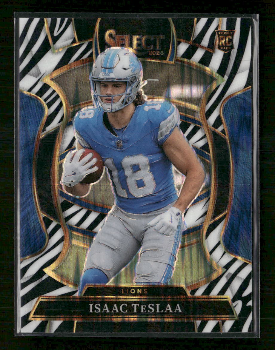 2025 Panini Select Zebra Prizm Shock Isaac TeSlaa Rookie #70