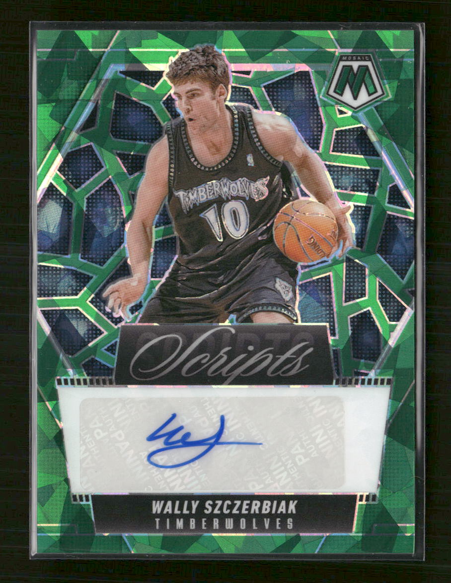 2024-25 Panini Mosaic Scripts Green Ice Wally Szczerbiak Auto #MS-WSM