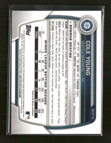 2023 Bowman Chrome Prospects Fuchsia Lunar Refractors Cole Young #/199 #BCP-9