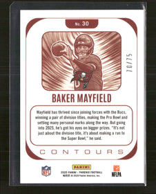 2025 Panini Phoenix Contours Silver Mojo Prizm Baker Mayfield #/75 #30