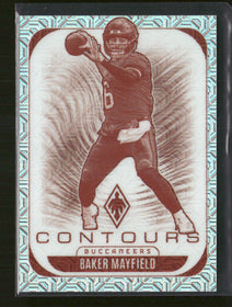 2025 Panini Phoenix Contours Silver Mojo Prizm Baker Mayfield #/75 #30